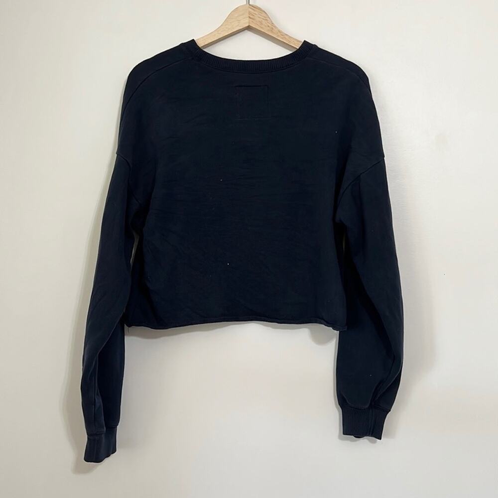 Hollister Navy Blue Crop Crew Neck Sweatshirt - Picture 6 of 6